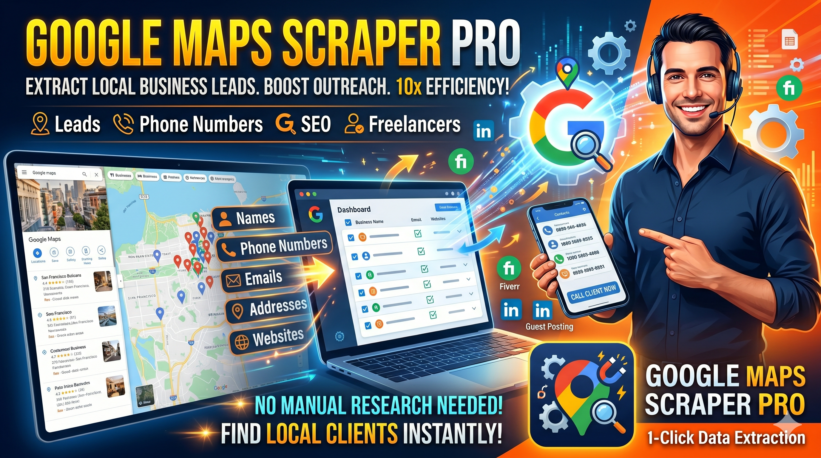 Google Maps Scraper Pro – Extract Local Business Leads in One Click thumbnail